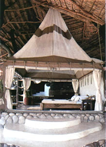 Hut at Shompole; open to the elements, each one has its own plunge pool overlooking the Great Rift Valley.