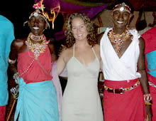 Maureen Falvey on safari with Virgin Bush Safaris.